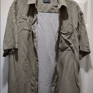 Van Heusen Olive Shirt with Dot Pattern